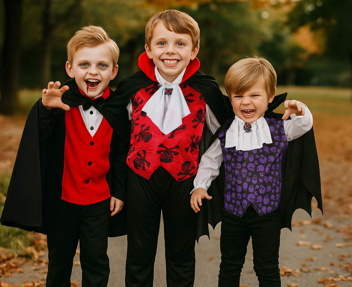 Role play-set for kids Gothic Vampire (cape, shirt), size 110/120 cm